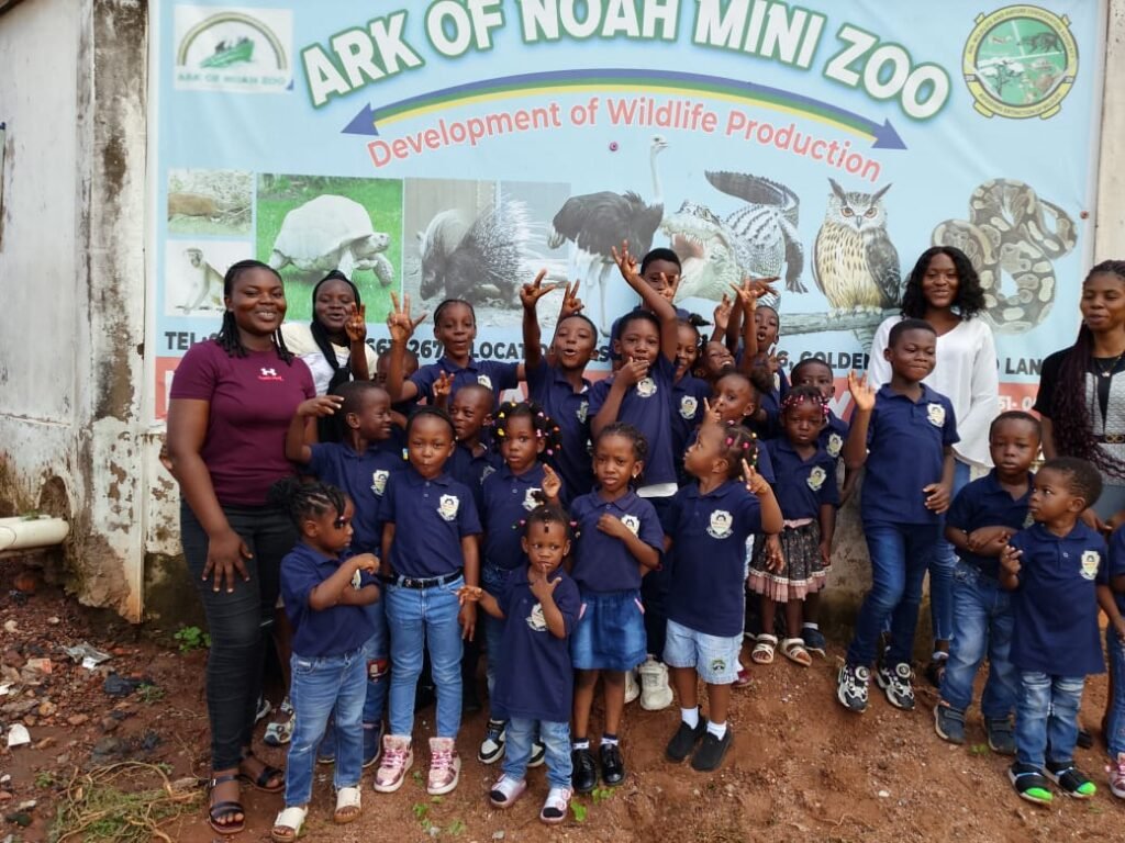 Pupils and teachers on a field trip to Ark of Noah Mini Zoo